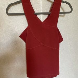 Dark Orange/Red Open back top. Size M